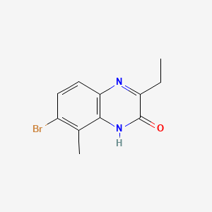 molecular formula C11H11BrN2O B13937968 7-Bromo-3-ethyl-8-methyl-2(1H)-quinoxalinone 