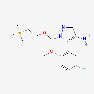 5-(5-Chloro-2-methoxyphenyl)-1-((2-(trimethylsilyl)ethoxy)methyl)-1H-pyrazol-4-amine