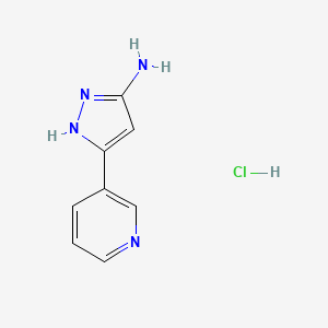 molecular formula C8H9ClN4 B1393800 5-(Pyridin-3-yl)-1H-pyrazol-3-amine hydrochloride CAS No. 1071623-05-6