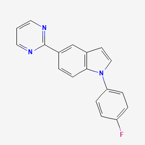 molecular formula C18H12FN3 B13938053 1-(4-fluorophenyl)-5-(2-pyrimidinyl)-1H-indole CAS No. 243467-75-6