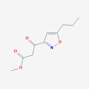 molecular formula C10H13NO4 B1393808 3-Oxo-3-(5-propyl-isoxazol-3-yl)-propionic acid methyl ester CAS No. 1083350-34-8