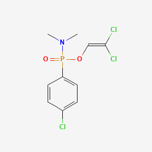 B13938131 Phosphonamidic acid, P-(p-chlorophenyl)-N,N-dimethyl-, 2,2-dichlorovinyl ester CAS No. 63886-55-5