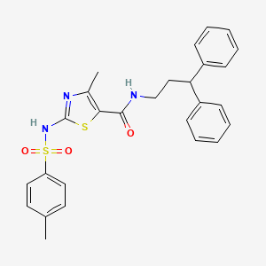 molecular formula C27H27N3O3S2 B13938216 N-(3,3-diphenylpropyl)-4-methyl-2-(4-methylphenylsulfonamido)thiazole-5-carboxamide 