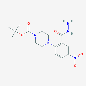 molecular formula C16H23N5O5 B1393824 tert-Butyl 4-[2-(hydrazinecarbonyl)-4-nitrophenyl]piperazine-1-carboxylate CAS No. 1242267-89-5