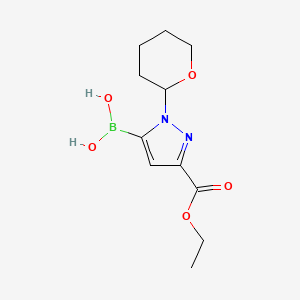 molecular formula C11H17BN2O5 B13938272 (3-(Ethoxycarbonyl)-1-(tetrahydro-2H-pyran-2-yl)-1H-pyrazol-5-yl)boronic acid 