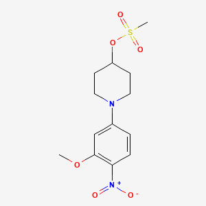 molecular formula C13H18N2O6S B1393829 1-(3-甲氧基-4-硝基苯基)-4-哌啶基甲磺酸盐 CAS No. 1242268-02-5