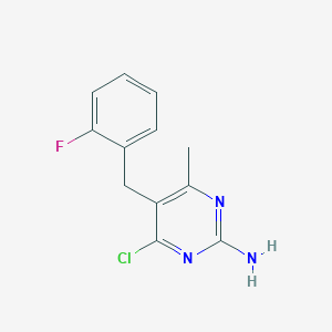 molecular formula C12H11ClFN3 B13938294 4-Chloro-5-(2-fluorobenzyl)-6-methylpyrimidin-2-amine 