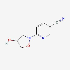 molecular formula C9H9N3O2 B1393830 6-[4-羟基二氢-2(3H)-异恶唑基]-烟腈 CAS No. 1242267-98-6