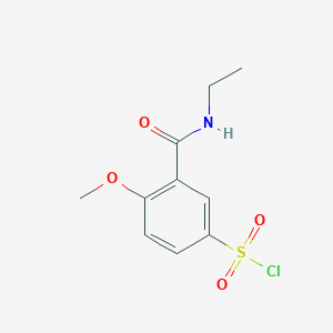 molecular formula C10H12ClNO4S B1393835 3-[(Ethylamino)carbonyl]-4-methoxybenzenesulfonyl chloride CAS No. 1114594-37-4
