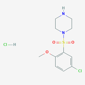 molecular formula C11H16Cl2N2O3S B1393838 1-(5-Chloro-2-methoxy-benzenesulfonyl)-piperazine hydrochloride CAS No. 1185299-64-2