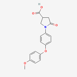 molecular formula C18H17NO5 B1393841 1-[4-(4-甲氧基苯氧基)苯基]-5-氧代吡咯烷-3-羧酸 CAS No. 894609-33-7