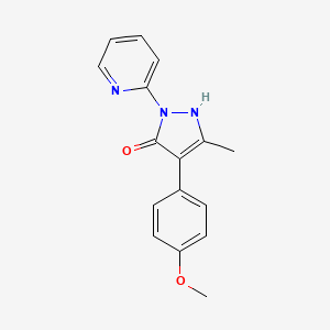 molecular formula C16H15N3O2 B13938554 4-(4-Methoxyphenyl)-3-methyl-1-(pyridin-2-yl)-1h-pyrazol-5-ol 