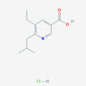 molecular formula C12H18ClNO2 B13938598 5-Ethyl-6-isobutyl-nicotinic acid hydrochloride 