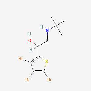 molecular formula C10H14Br3NOS B13938657 2-tert-Butylamino-1-(3,4,5-tribromo-2-thienyl)ethanol CAS No. 62673-62-5