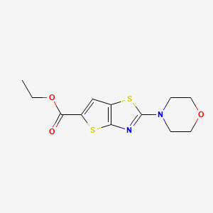 molecular formula C12H14N2O3S2 B1393866 Ethyl 2-morpholin-4-ylthieno[2,3-d][1,3]thiazole-5-carboxylate CAS No. 1211506-76-1