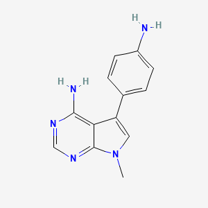 molecular formula C13H13N5 B13938668 5-(4-Aminophenyl)-7-methyl-7H-pyrrolo[2,3-d]pyrimidin-4-amine 