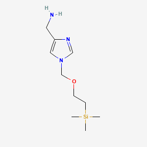 molecular formula C10H21N3OSi B13938692 (1-((2-(Trimethylsilyl)ethoxy)methyl)-1H-imidazol-4-yl)methanamine 