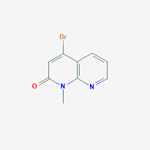 molecular formula C9H7BrN2O B13938728 4-Bromo-1-methyl-1,8-naphthyridin-2(1H)-one 