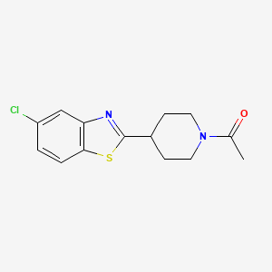 molecular formula C14H15ClN2OS B13938757 1-[4-(5-Chloro-2-benzothiazolyl)-1-piperidinyl]ethanone 