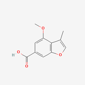 molecular formula C11H10O4 B13938817 4-Methoxy-3-methylbenzofuran-6-carboxylic acid 