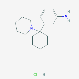 molecular formula C17H27ClN2 B1393882 3-(哌啶基环己基)苯胺盐酸盐 CAS No. 1211430-30-6