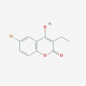 molecular formula C11H9BrO3 B13938937 6-Bromo-3-ethyl-4-hydroxy-2H-chromen-2-one 