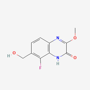 molecular formula C10H9FN2O3 B13938963 8-Fluoro-7-(hydroxymethyl)-3-methoxy-2(1H)-quinoxalinone 