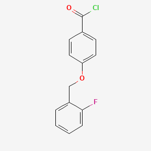 molecular formula C14H10ClFO2 B1393898 4-[(2-氟苄基)氧基]苯甲酰氯 CAS No. 1160249-64-8