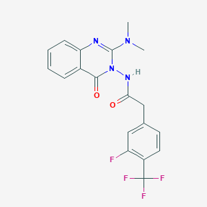 molecular formula C19H16F4N4O2 B13938980 N-(2-dimethylamino-4-oxo-4H-quinazolin-3-yl)-2-(3-fluoro-4-trifluoromethylphenyl)acetamide 