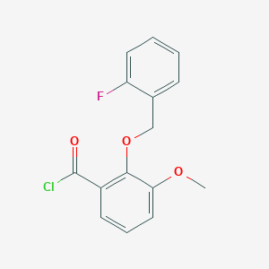 B1393899 2-[(2-Fluorobenzyl)oxy]-3-methoxybenzoyl chloride CAS No. 1160249-86-4