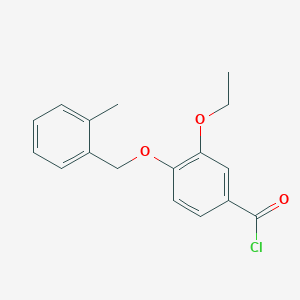 molecular formula C17H17ClO3 B1393900 3-乙氧基-4-[(2-甲基苄基)氧基]苯甲酰氯 CAS No. 1160251-05-7