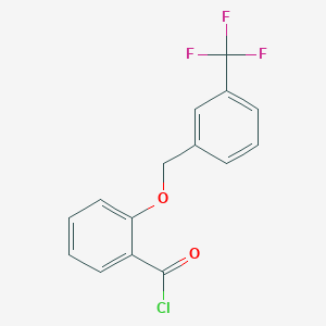 molecular formula C15H10ClF3O2 B1393902 2-{[3-(三氟甲基)苄基]氧基}苯甲酰氯 CAS No. 1160260-62-7