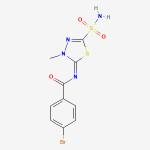 N-[5-(Aminosulfonyl)-3-methyl-1,3,4-thiadiazol-2(3H)-ylidene]-4-bromobenzamide