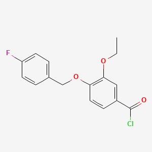 molecular formula C16H14ClFO3 B1393909 3-乙氧基-4-[(4-氟苄基)氧基]苯甲酰氯 CAS No. 1160251-11-5