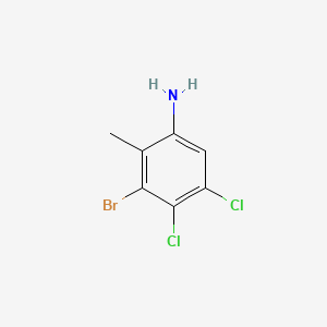 molecular formula C7H6BrCl2N B13939137 3-Bromo-4,5-dichloro-2-methylaniline 