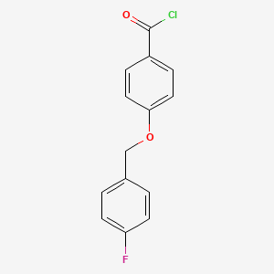 molecular formula C14H10ClFO2 B1393914 4-[(4-氟苄基)氧基]苯甲酰氯 CAS No. 1160249-58-0