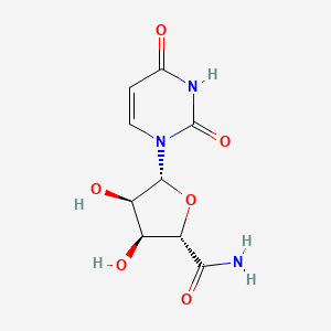 molecular formula C9H11N3O6 B13939160 1-Deoxy-1-(3,4-dihydro-2,4-dioxo-1(2H)-pyrimidinyl)-beta-D-ribofuranuronamide CAS No. 54918-02-4