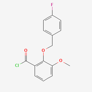 molecular formula C15H12ClFO3 B1393929 2-[(4-氟苄基)氧基]-3-甲氧基苯甲酰氯 CAS No. 1160250-60-1