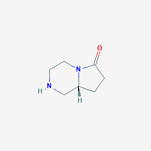 molecular formula C7H12N2O B139393 (R)-六氢吡咯并[1,2-a]吡嗪-6(2H)-酮 CAS No. 151763-89-2