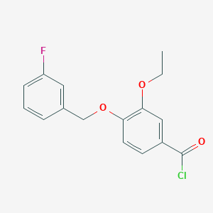molecular formula C16H14ClFO3 B1393930 3-乙氧基-4-[(3-氟苄基)氧基]苯甲酰氯 CAS No. 1160251-13-7