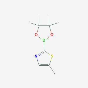molecular formula C10H16BNO2S B1393936 5-Methyl-2-(4,4,5,5-tetramethyl-1,3,2-dioxaborolan-2-yl)-1,3-thiazole CAS No. 2096996-97-1