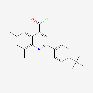 molecular formula C22H22ClNO B1393938 2-(4-Tert-butylphenyl)-6,8-dimethylquinoline-4-carbonyl chloride CAS No. 1160262-73-6