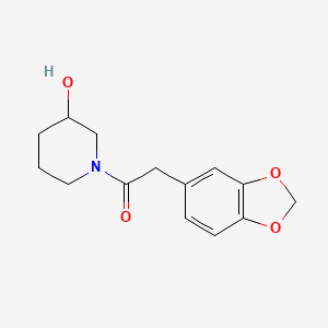 molecular formula C14H17NO4 B13939435 2-Benzo[1,3]dioxol-5-yl-1-(3-hydroxy-piperidin-1-yl)-ethanone 