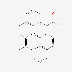 molecular formula C24H14O B13939439 Dibenzo(def,mno)chrysene-12-carboxaldehyde, 6-methyl- CAS No. 63040-58-4