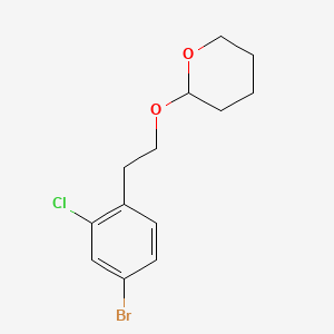 molecular formula C13H16BrClO2 B13939491 2-(4-Bromo-2-chlorophenethoxy)tetrahydro-2H-pyran 