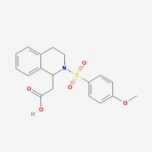 molecular formula C18H19NO5S B13939529 2-[2-(4-methoxyphenyl)sulfonyl-3,4-dihydro-1H-isoquinolin-1-yl]acetic Acid CAS No. 7062-93-3