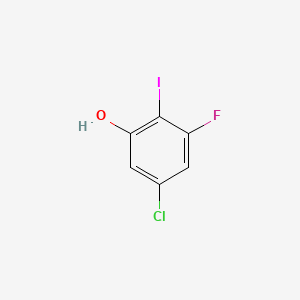 molecular formula C6H3ClFIO B13939530 5-Chloro-3-fluoro-2-iodophenol 