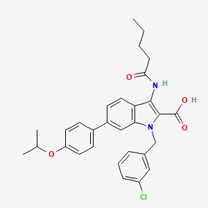 1-(3-chlorobenzyl)-6-(4-isopropoxyphenyl)-3-pentanamido-1H-indole-2-carboxylic acid