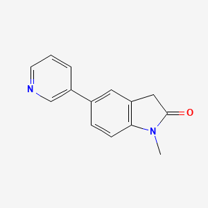 molecular formula C14H12N2O B13939615 1-Methyl-5-(pyridin-3-yl)indolin-2-one 