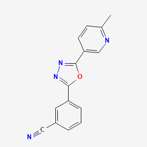 molecular formula C15H10N4O B13939633 3-(5-{6-Methyl-pyridin-3-yl}-[1,3,4]oxadiazole-2-yl)-benzonitrile CAS No. 1022091-50-4